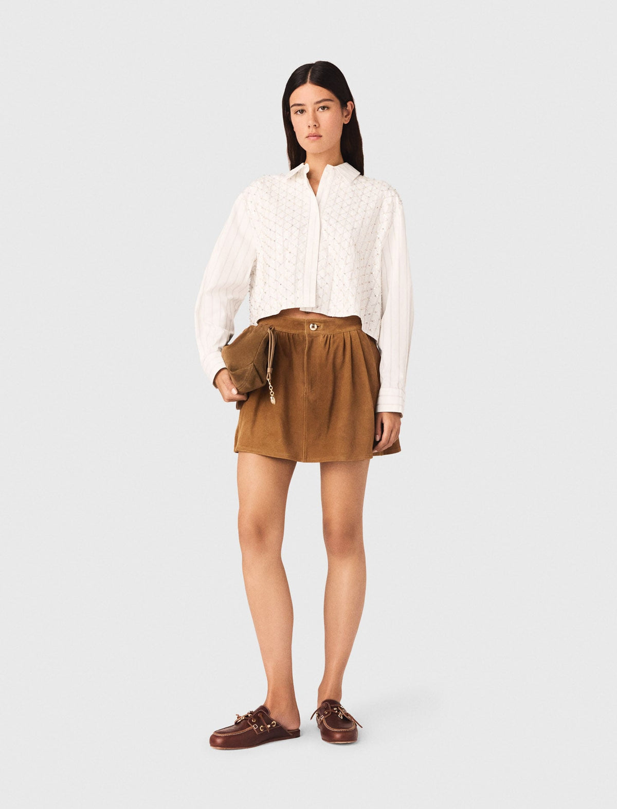 Beaded cropped shirt | Maje