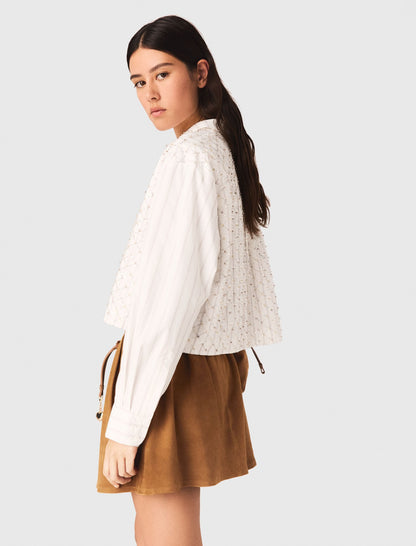 Beaded cropped shirt | Maje