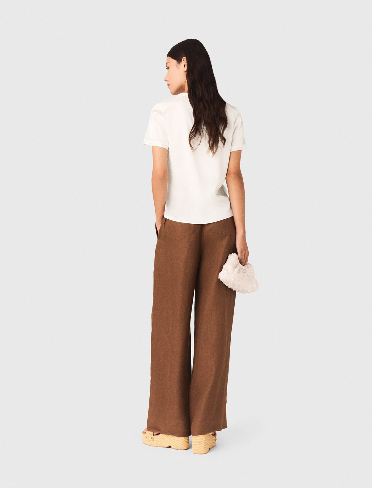 Short-sleeved silk top | Maje
