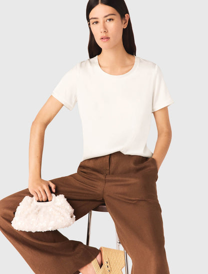 Short-sleeved silk top | Maje