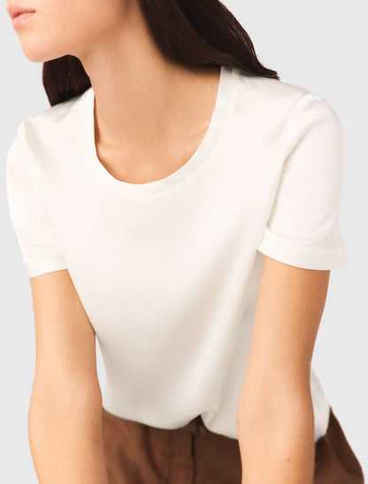 Short-sleeved silk top | Maje