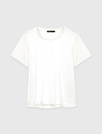 Short-sleeved silk top | Maje