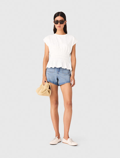 Fitted pleated T-shirt | Maje