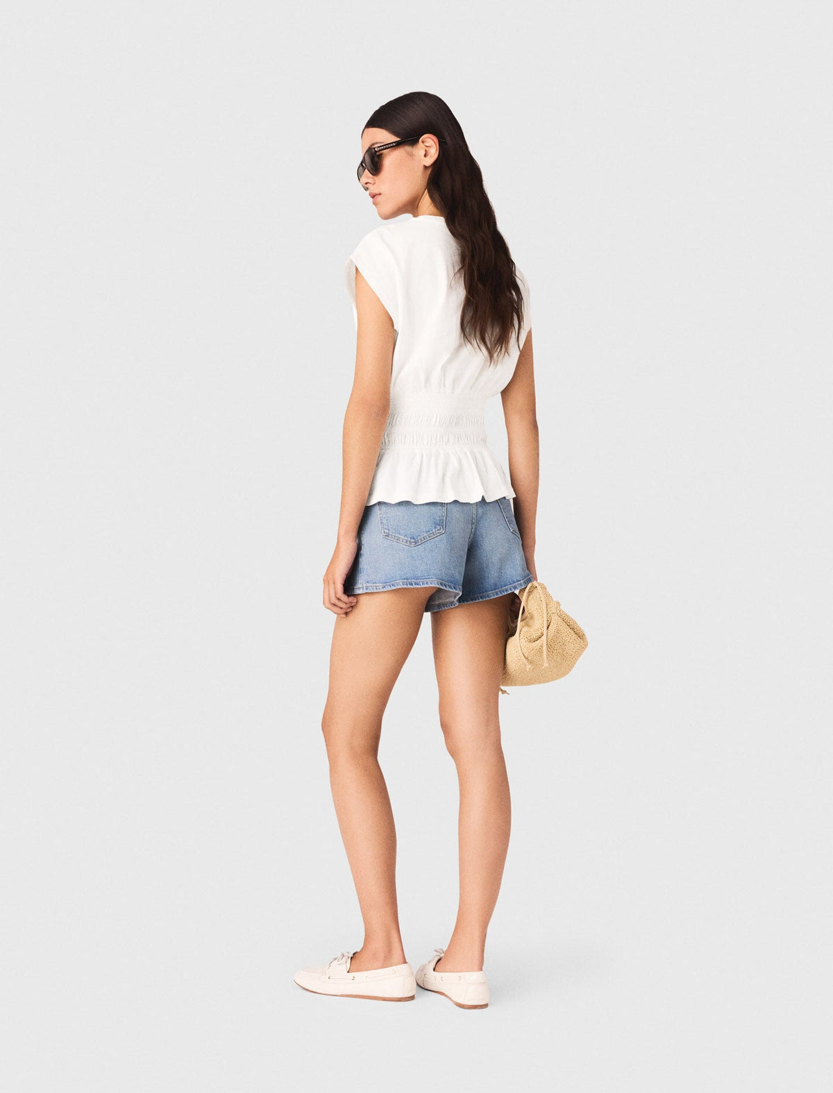 Fitted pleated T-shirt | Maje