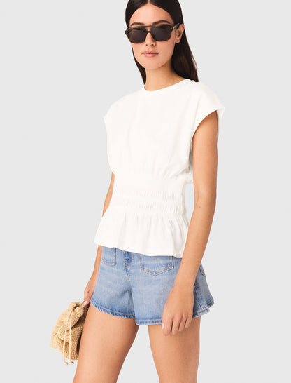 Fitted pleated T-shirt | Maje