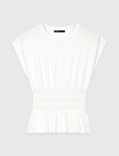 Fitted pleated T-shirt | Maje