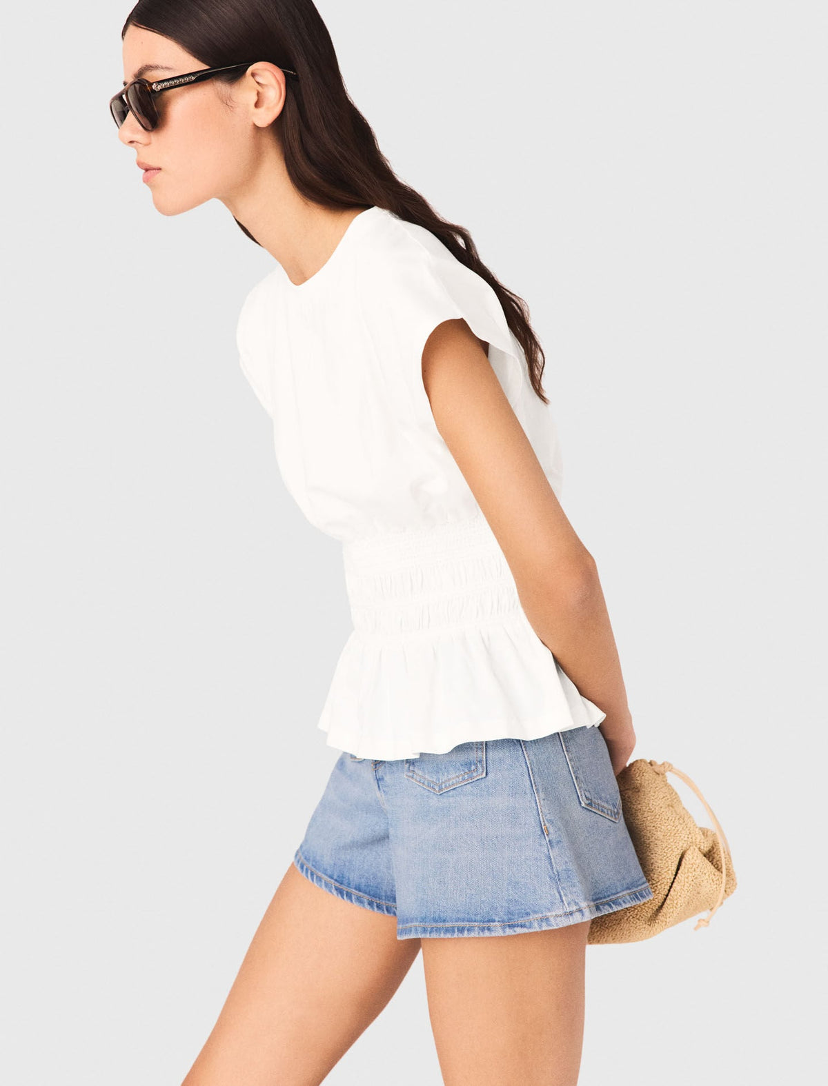 Fitted pleated T-shirt | Maje