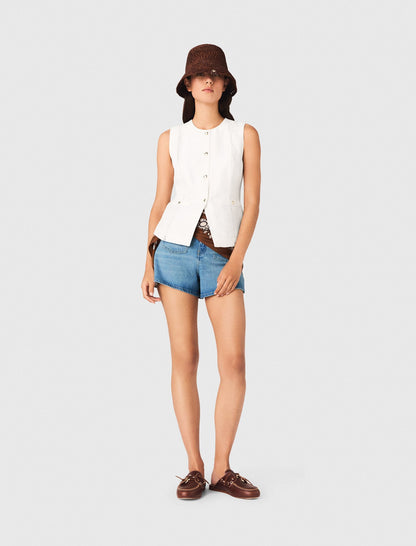 Embroidered linen-blend jacket | Maje