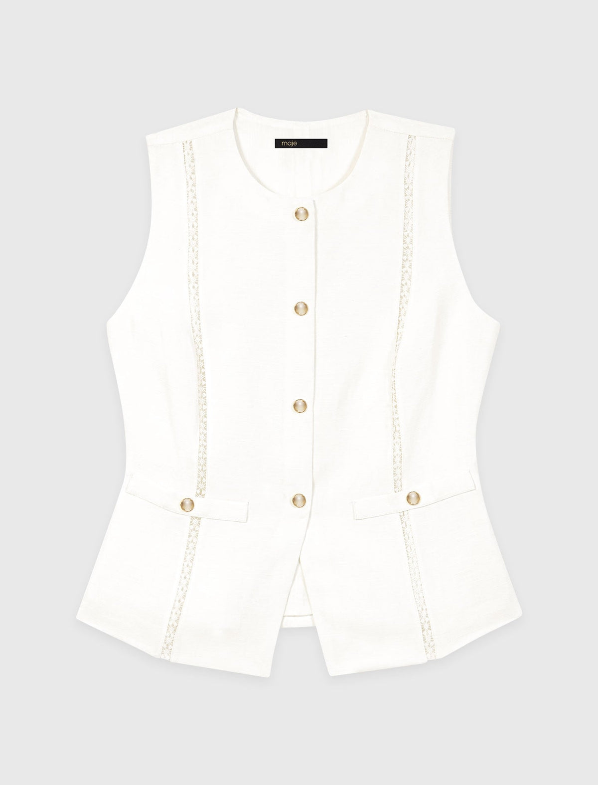 Embroidered linen-blend jacket | Maje