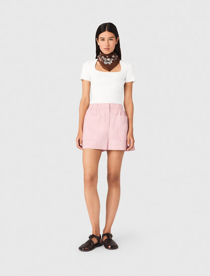 Square-neck ribbed sweater | Maje