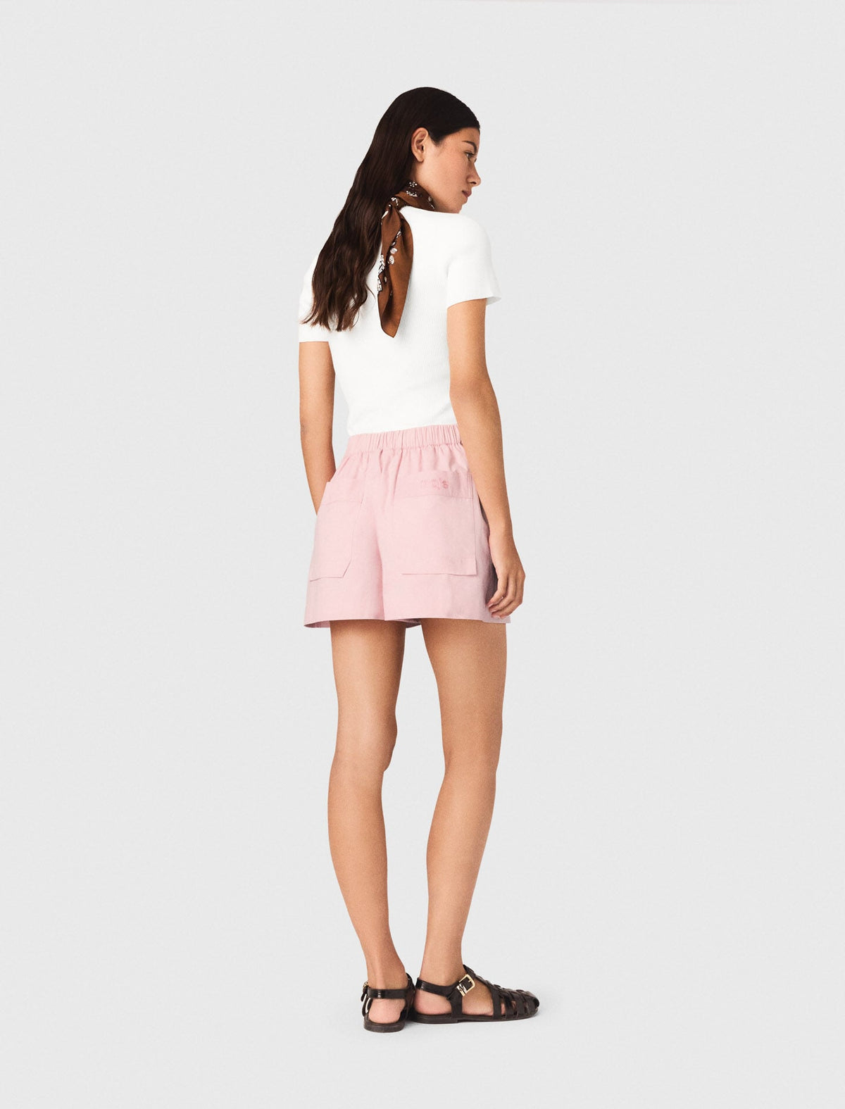 Square-neck ribbed sweater | Maje