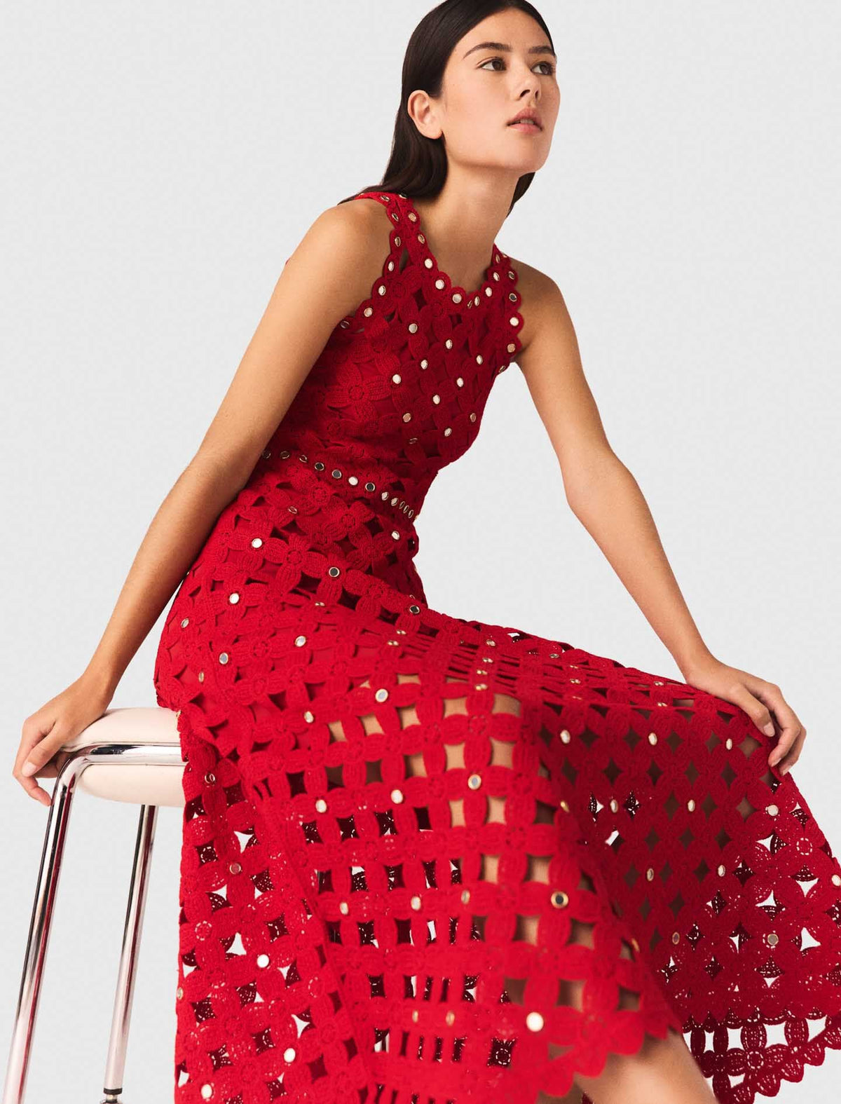 Mirrored crochet dress | Maje