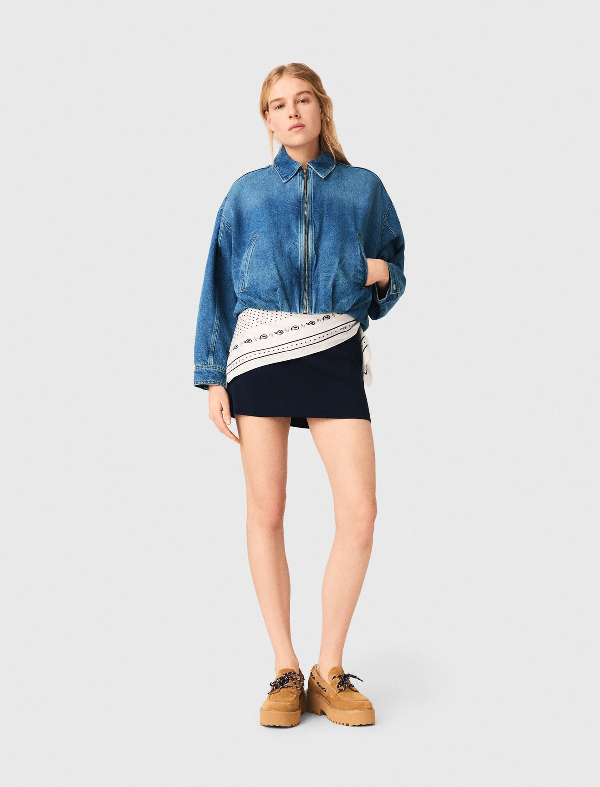 Denim bomber jacket | Maje