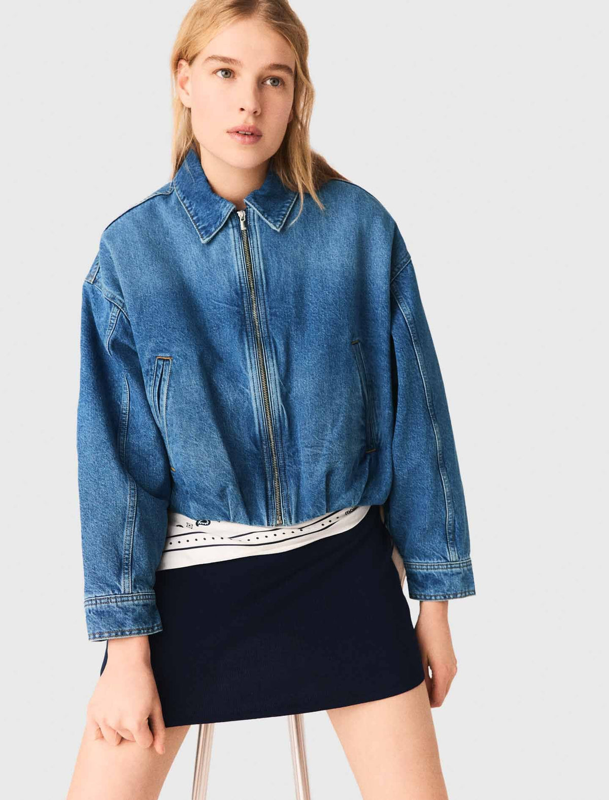 Denim bomber jacket | Maje