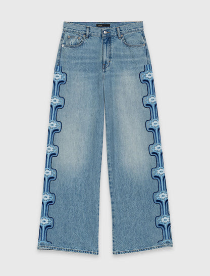 Floral embroidered wide-leg jeans | Maje
