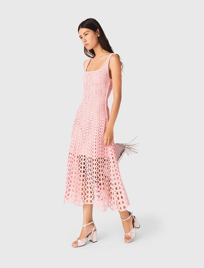 Rhinestone crochet midi dress | Maje