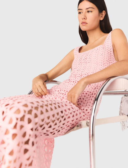 Rhinestone crochet midi dress | Maje