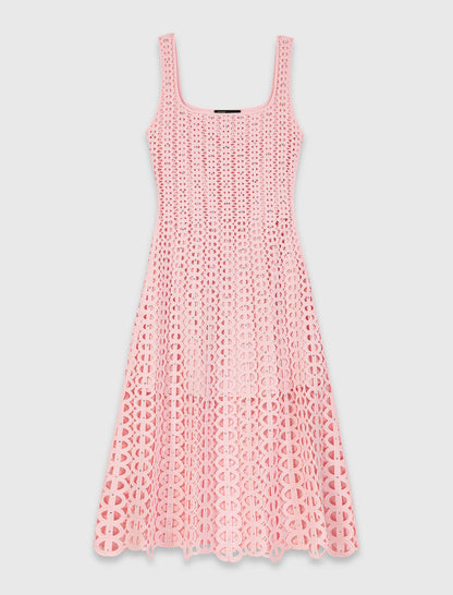 Rhinestone crochet midi dress | Maje