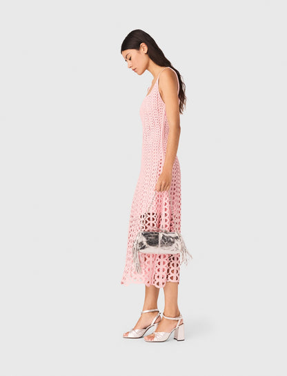 Rhinestone crochet midi dress | Maje