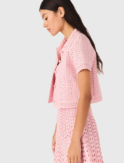 Rhinestone crochet cardigan | Maje