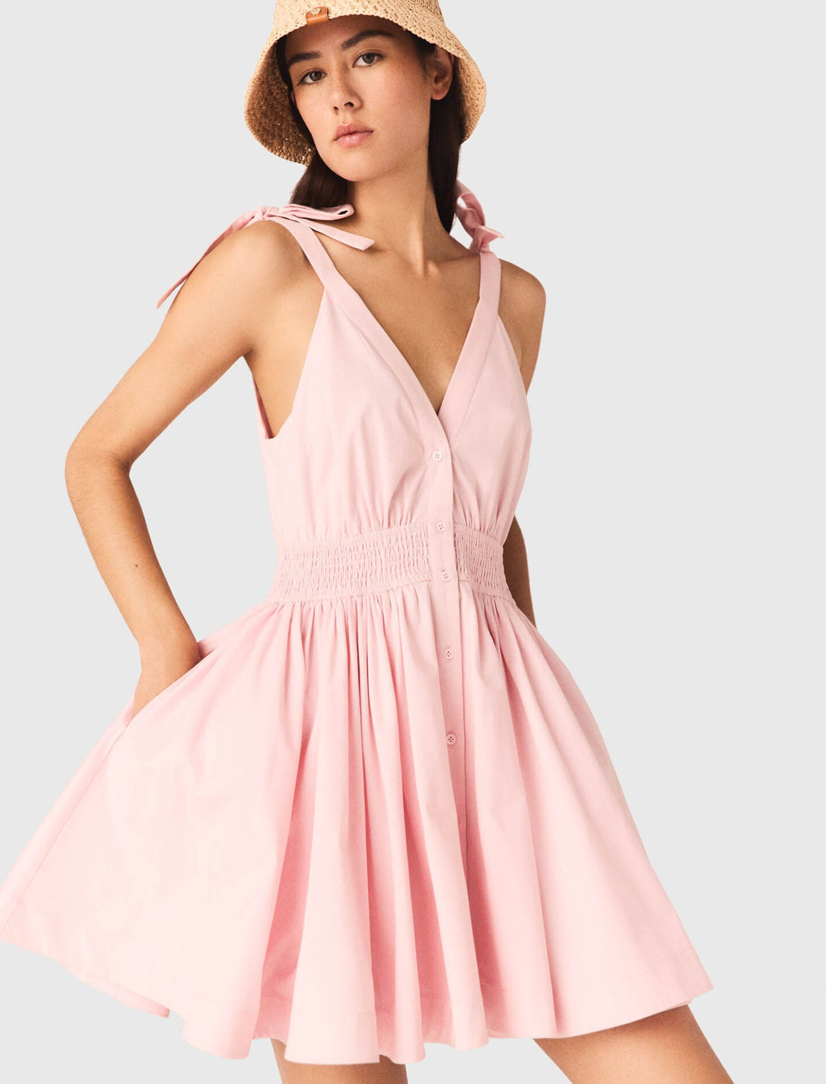 Short flared cotton dress | Maje