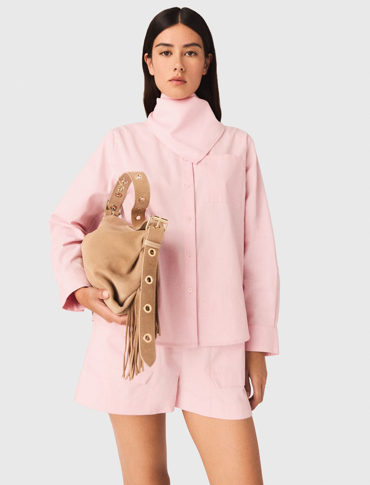 Shirt with removable scarf | Maje