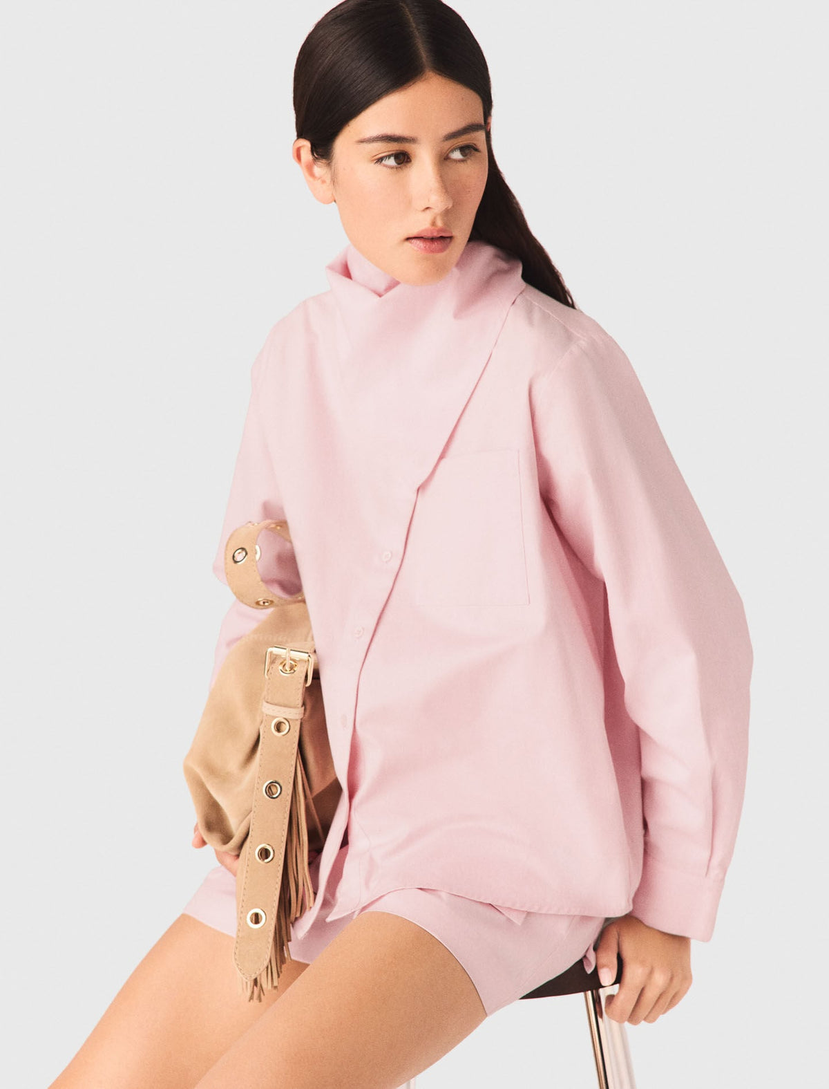 Shirt with removable scarf | Maje
