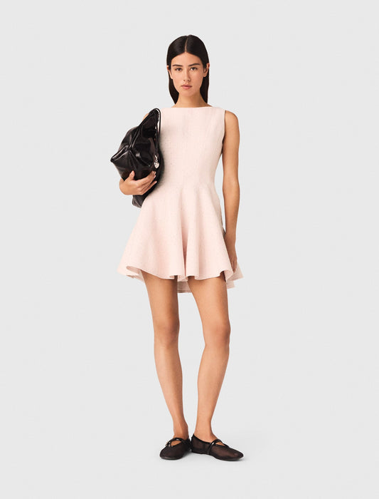 Short flared tweed dress | Maje