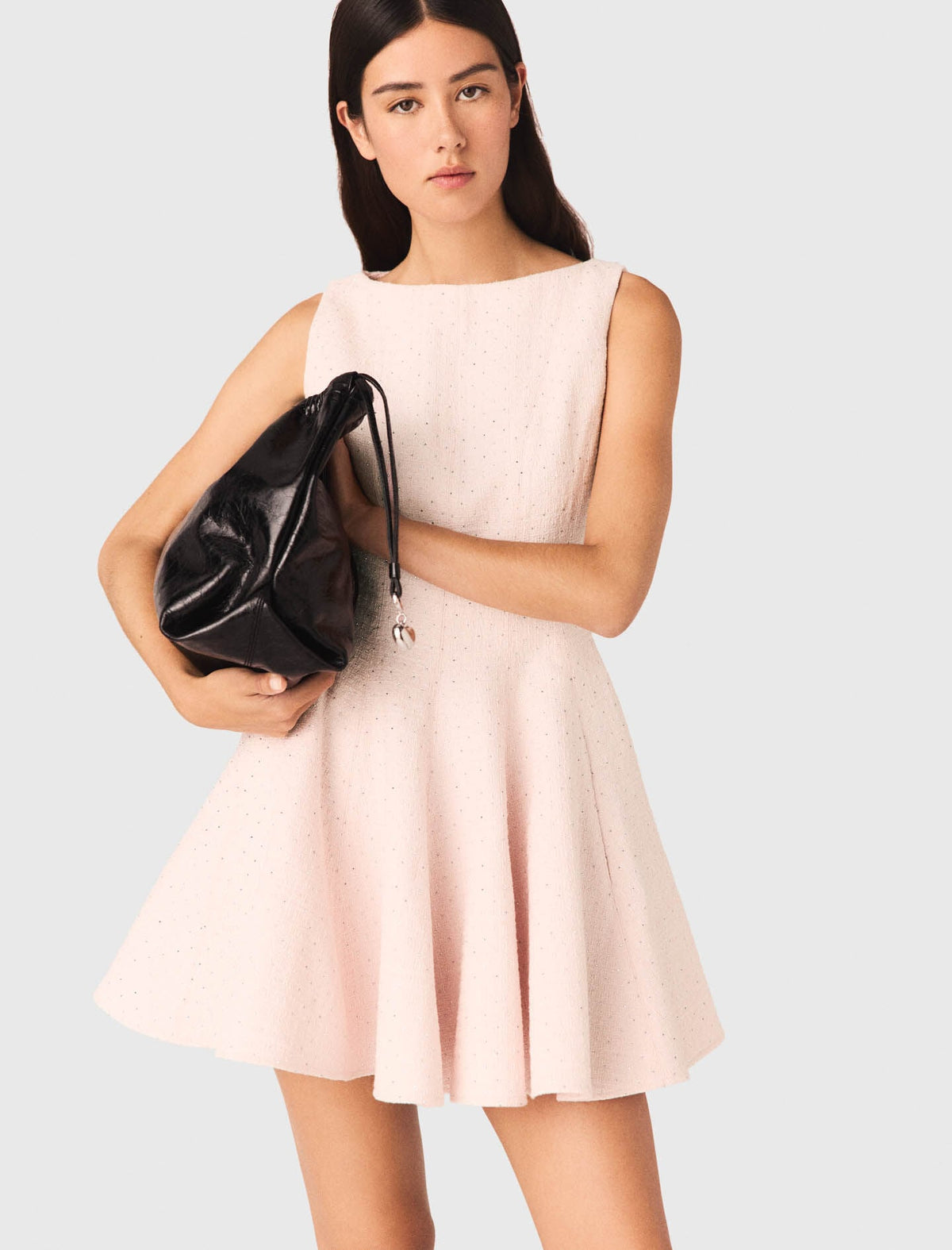 Short flared tweed dress | Maje