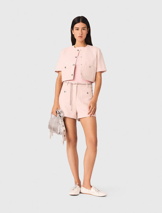 Short-sleeved tweed jacket | Maje