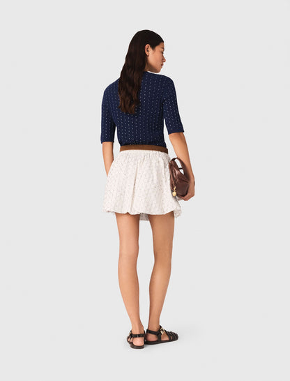 Round-neck rhinestone sweater | Maje