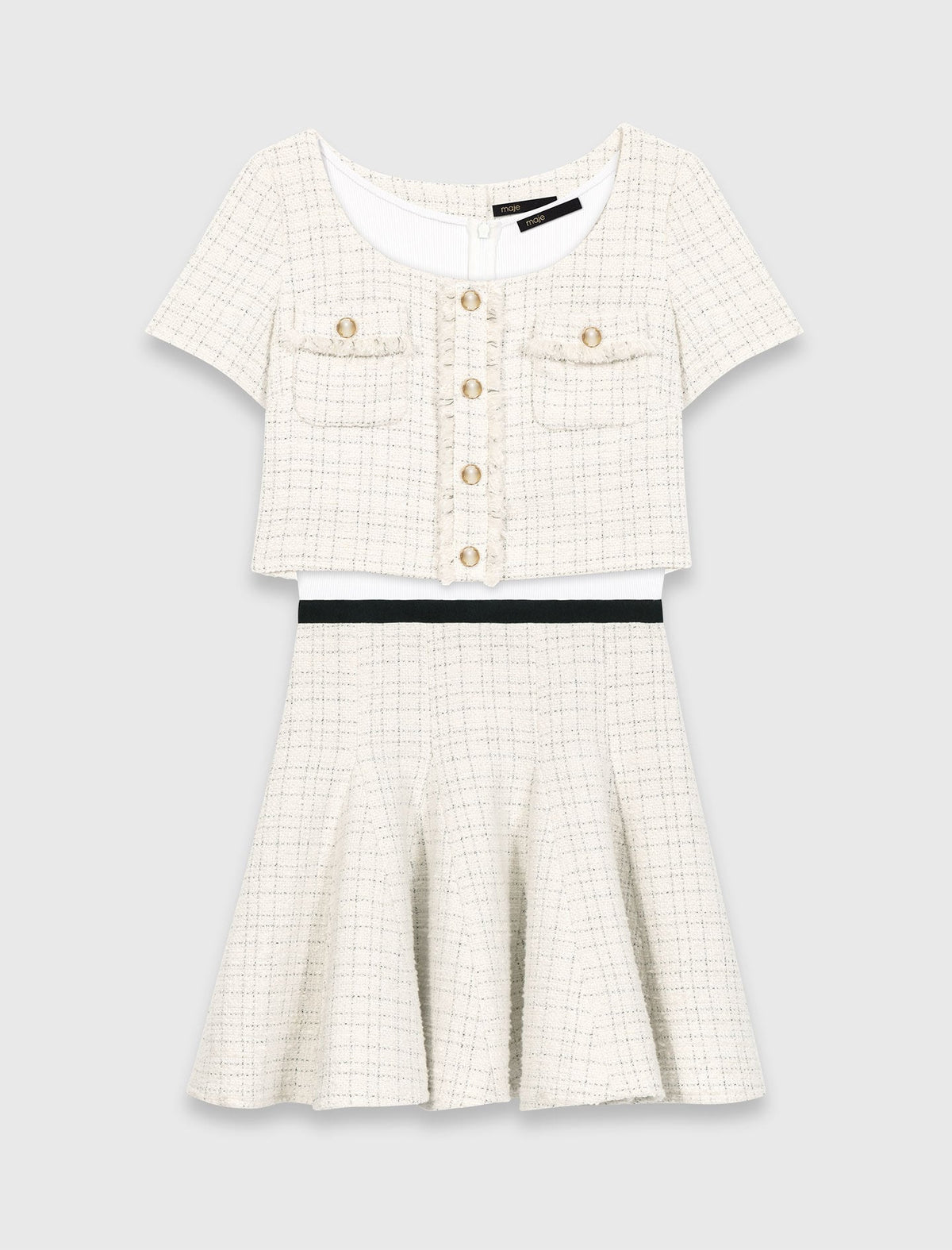 2-in-1 tweed dress | Maje