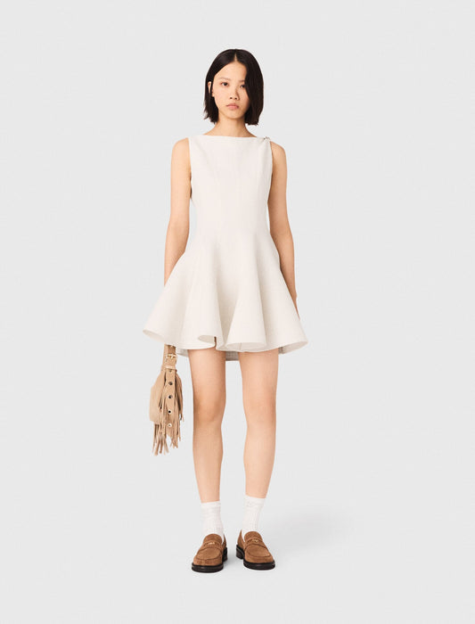 Short flared tweed dress | Maje