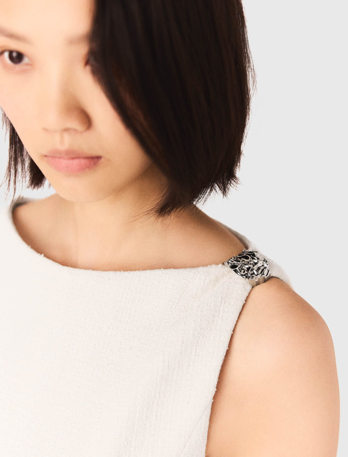Short flared tweed dress | Maje