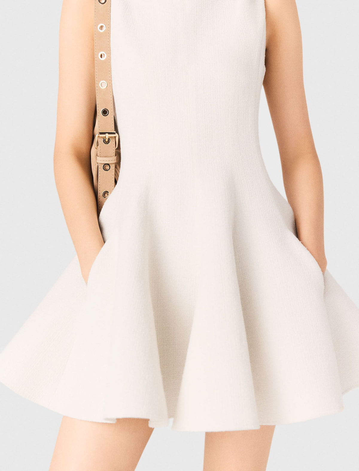 Short flared tweed dress | Maje