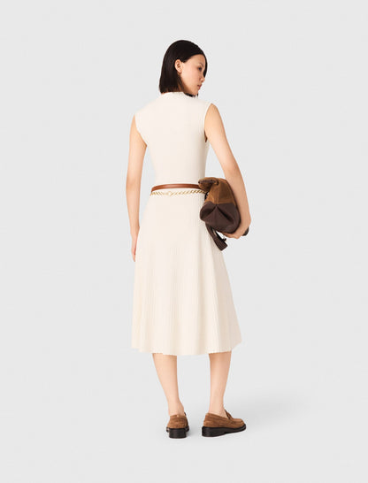 Ribbed dress with side slit | Maje