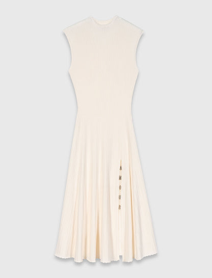 Ribbed dress with side slit | Maje