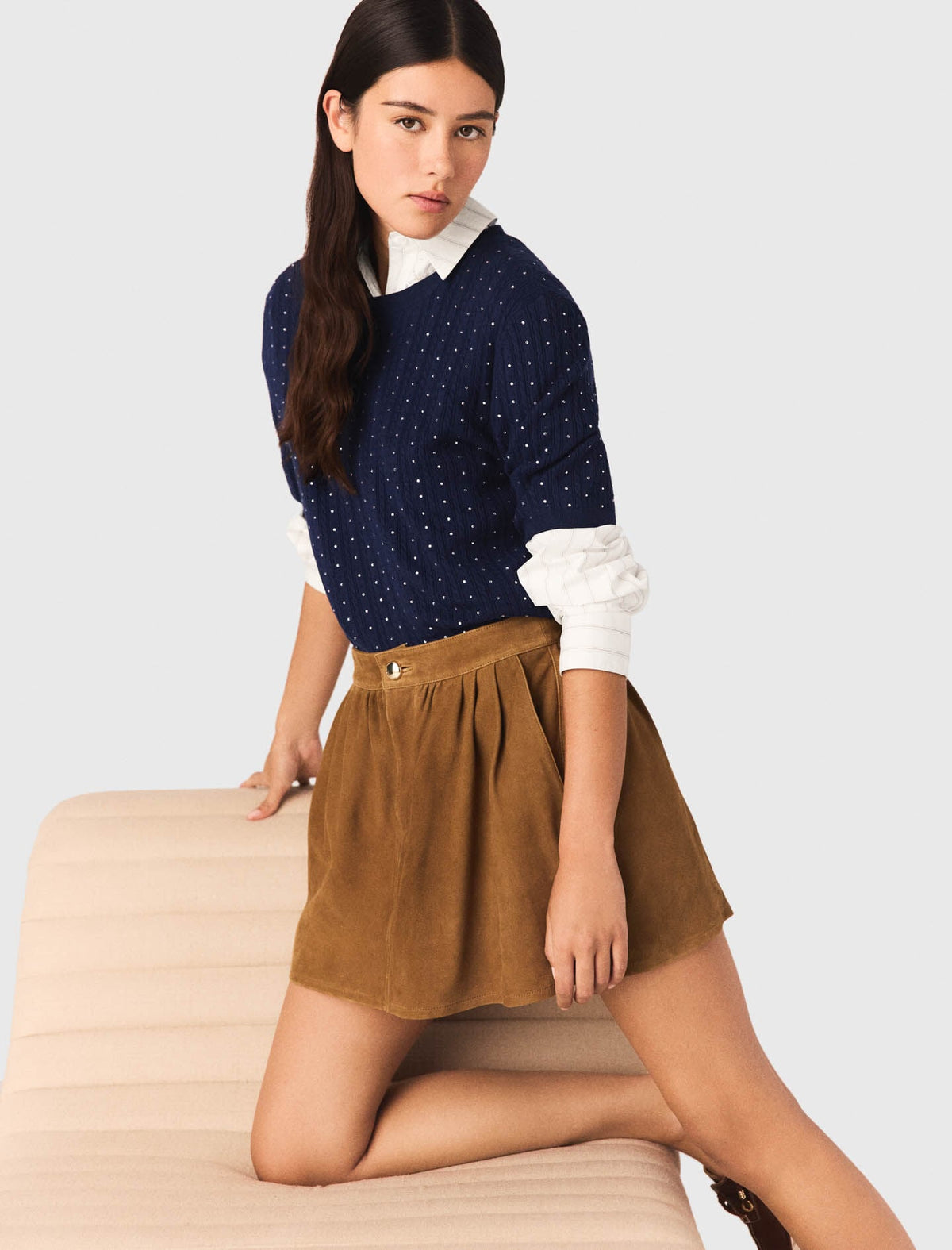 Short suede skirt | Maje