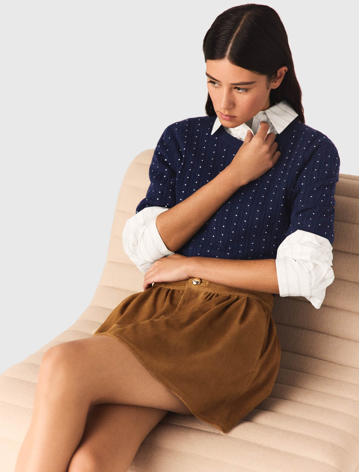 Short suede skirt | Maje