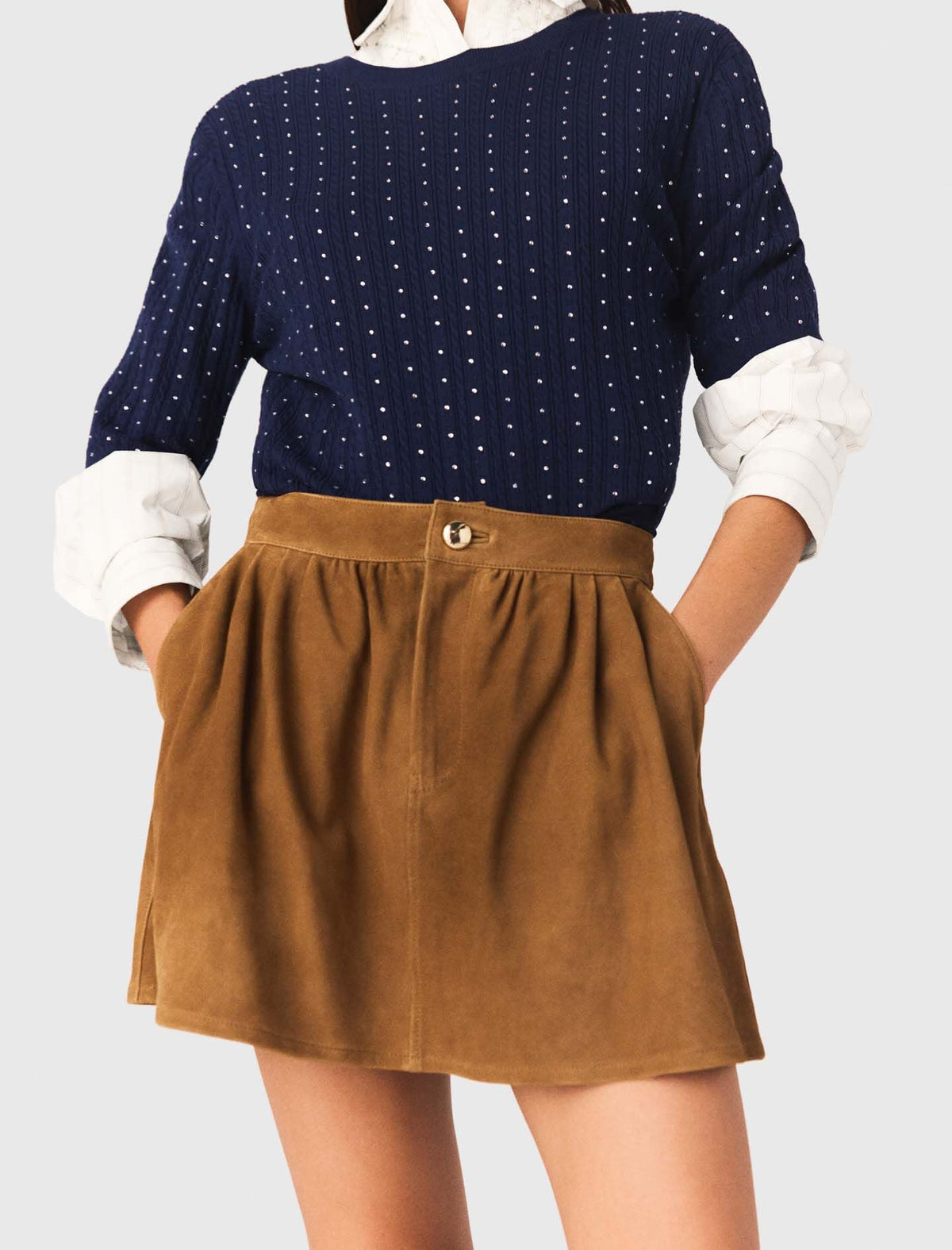 Short suede skirt | Maje