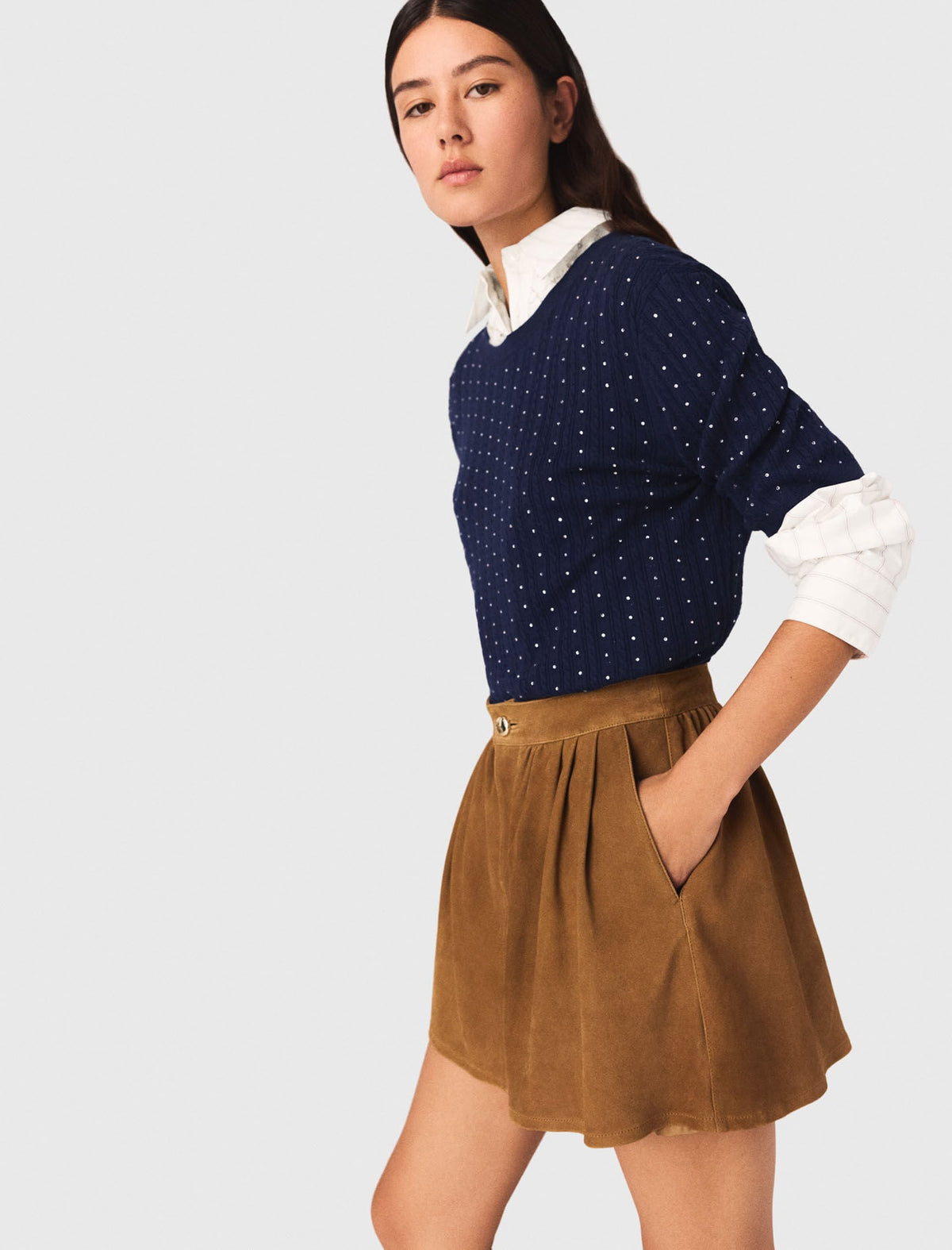 Short suede skirt | Maje