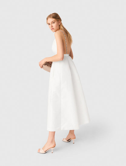 Jewelled taffeta maxi dress | Maje