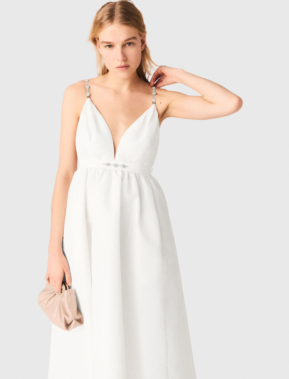 Jewelled taffeta maxi dress | Maje