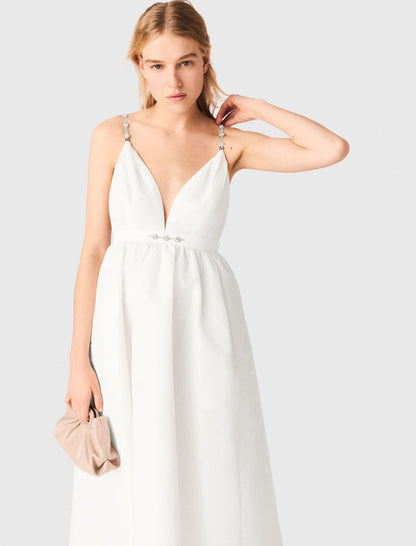 Jewelled taffeta maxi dress | Maje