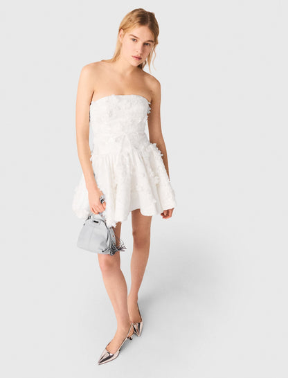 Short embroidered bustier dress | Maje