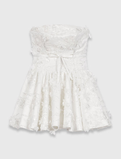 Short embroidered bustier dress | Maje