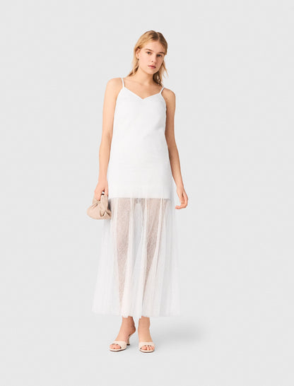 Taffeta and lace dress | Maje