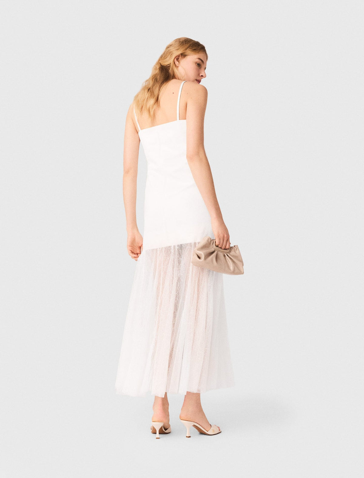 Taffeta and lace dress | Maje