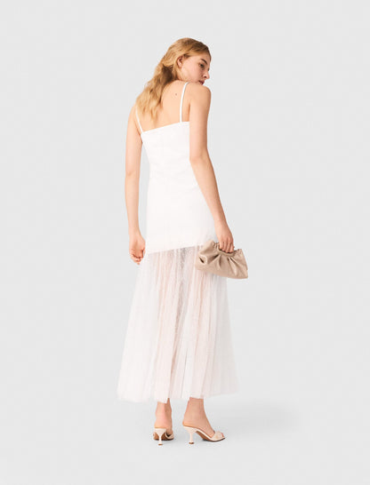 Taffeta and lace dress | Maje
