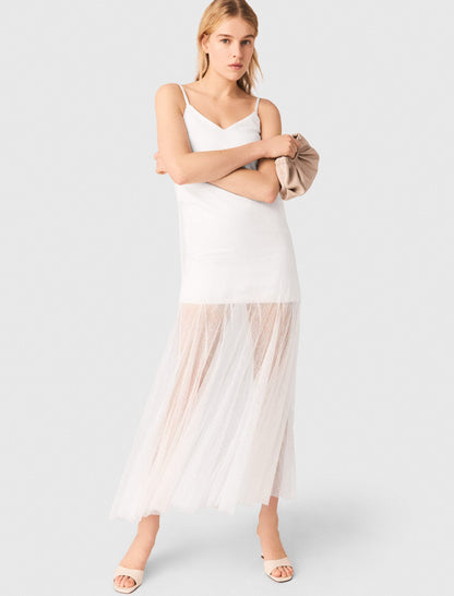 Taffeta and lace dress | Maje